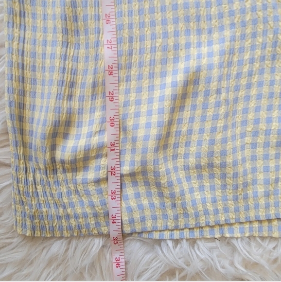 Jessica Howard 10 Vtg 80s Tea Dress Back Bow Yellow Blue Cottagecore Checked - Picture 11 of 11